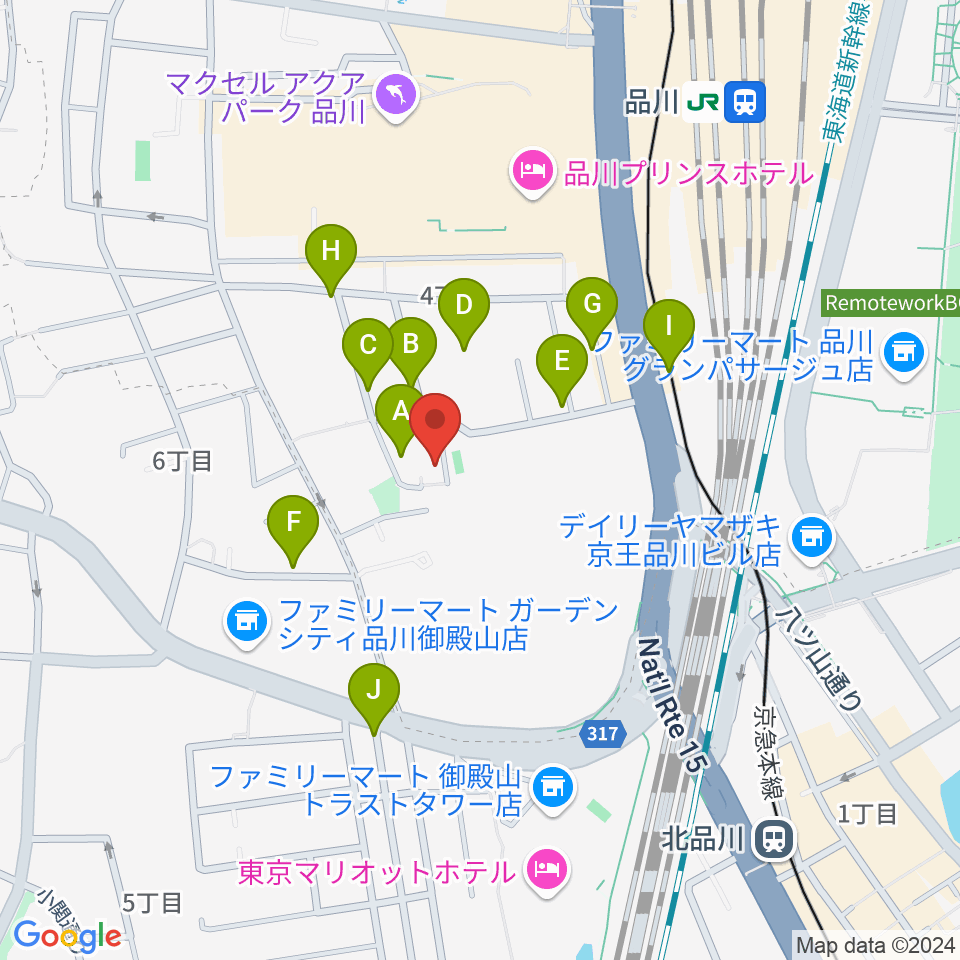 高輪プリンセスガルテン アンビエンテ/アンディムジーク周辺の駐車場・コインパーキング一覧地図