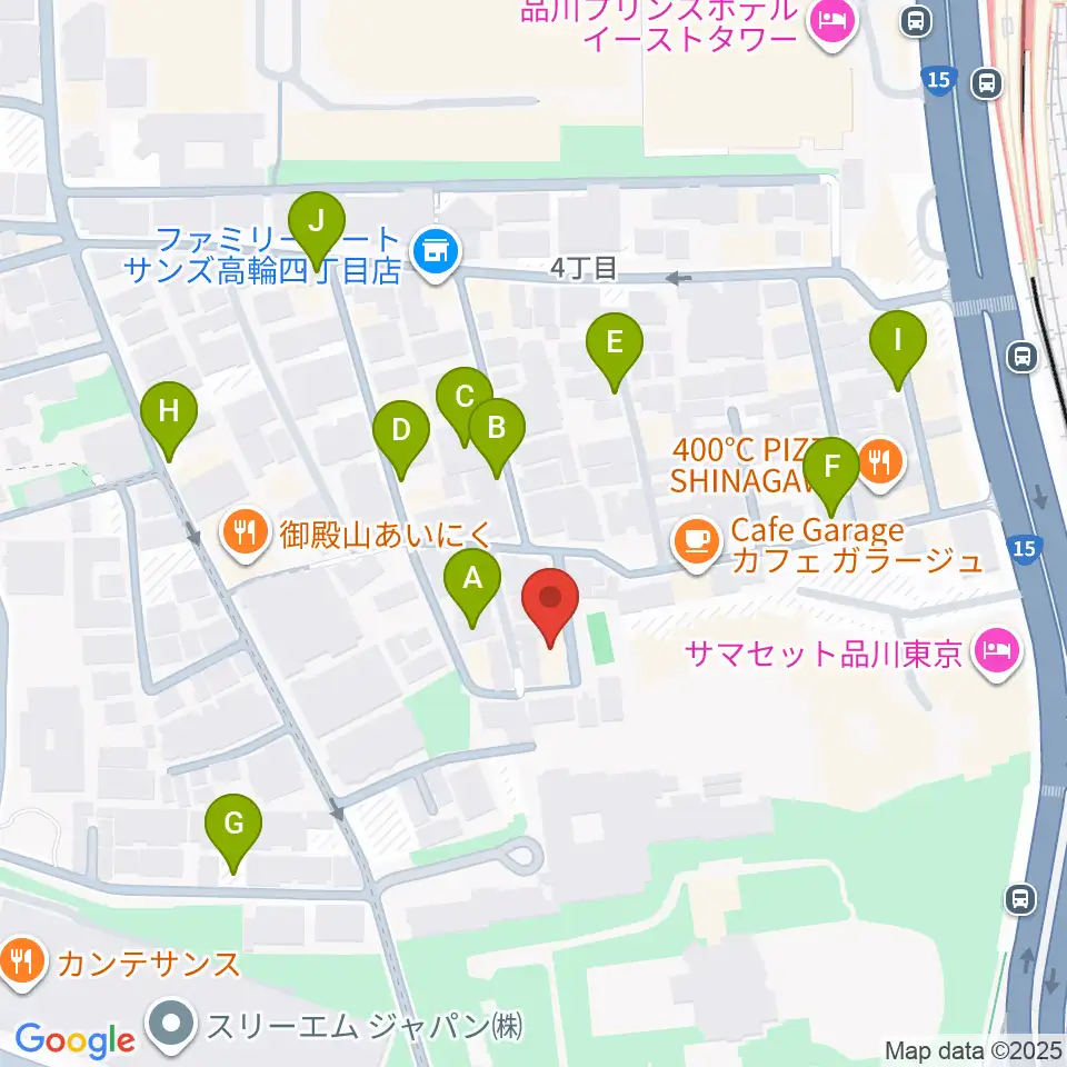 高輪プリンセスガルテン アンビエンテ/アンディムジーク周辺の駐車場・コインパーキング一覧地図
