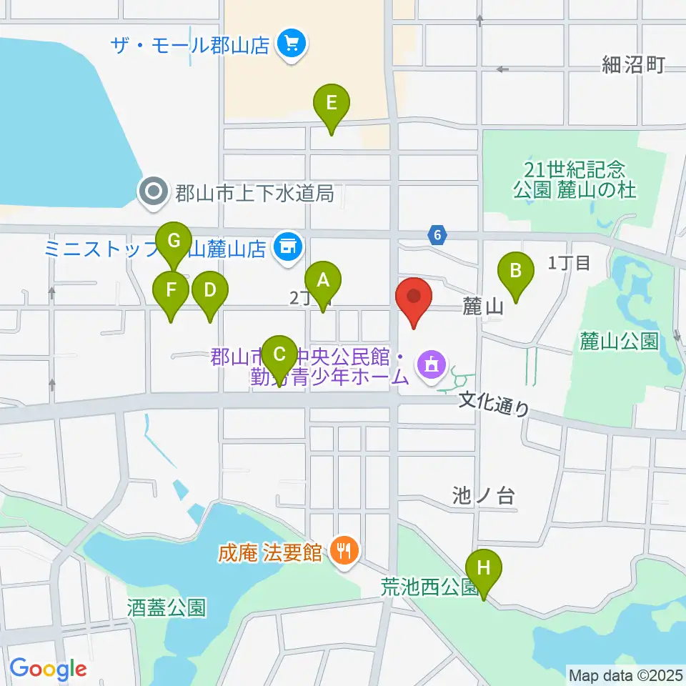 郡山市郡山公会堂周辺の駐車場・コインパーキング一覧地図