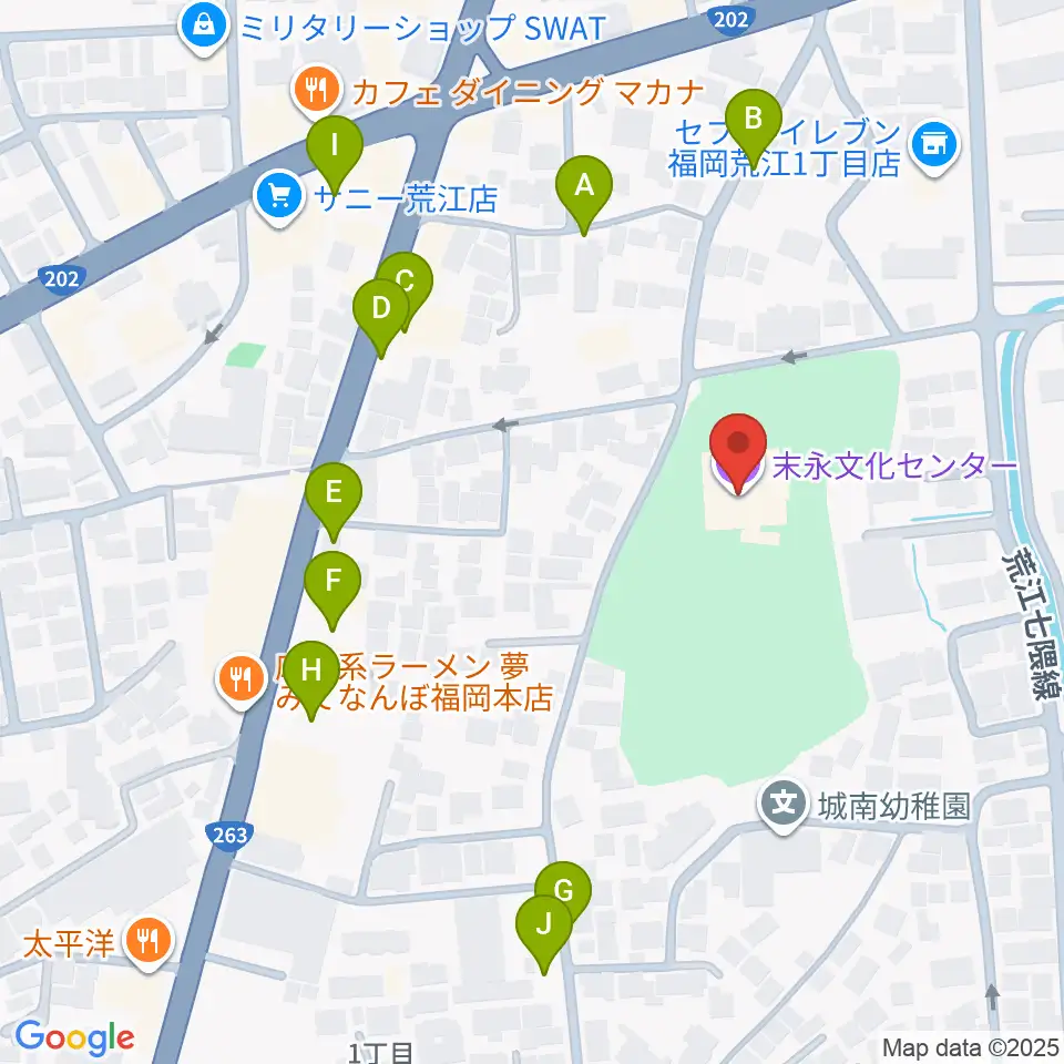 末永文化センター周辺の駐車場・コインパーキング一覧地図