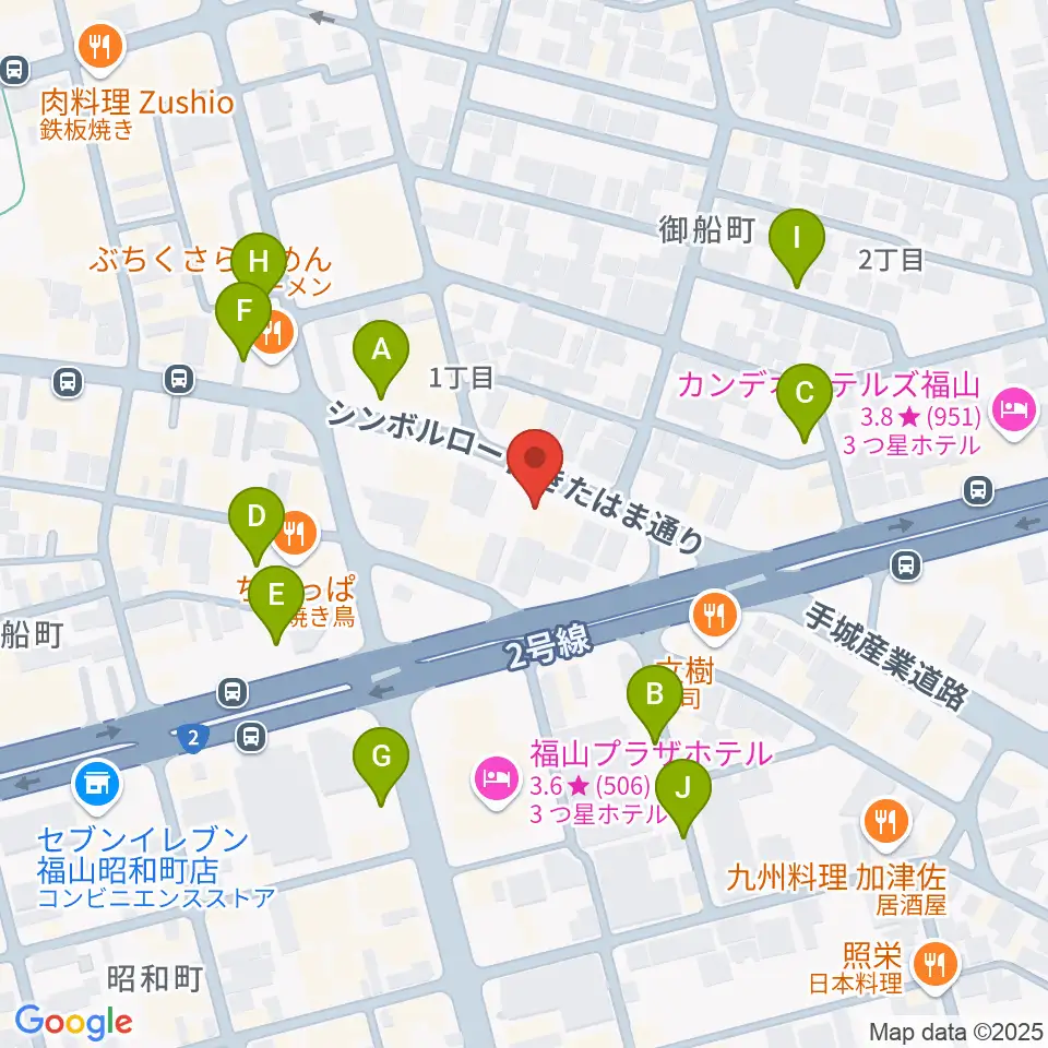 福山ガンズ周辺の駐車場・コインパーキング一覧地図