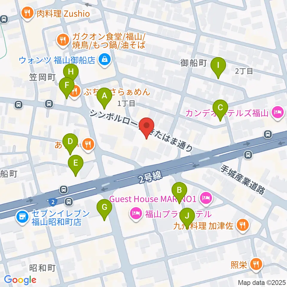 福山ガンズ周辺の駐車場・コインパーキング一覧地図