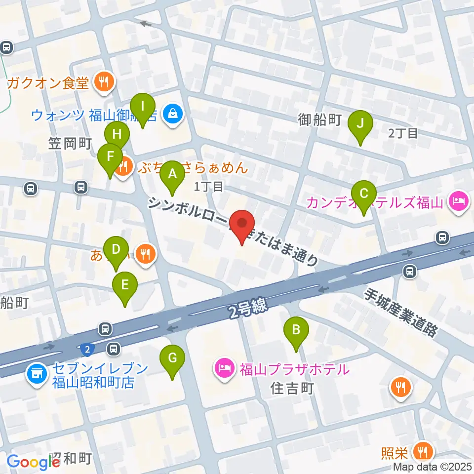 福山ガンズ周辺の駐車場・コインパーキング一覧地図