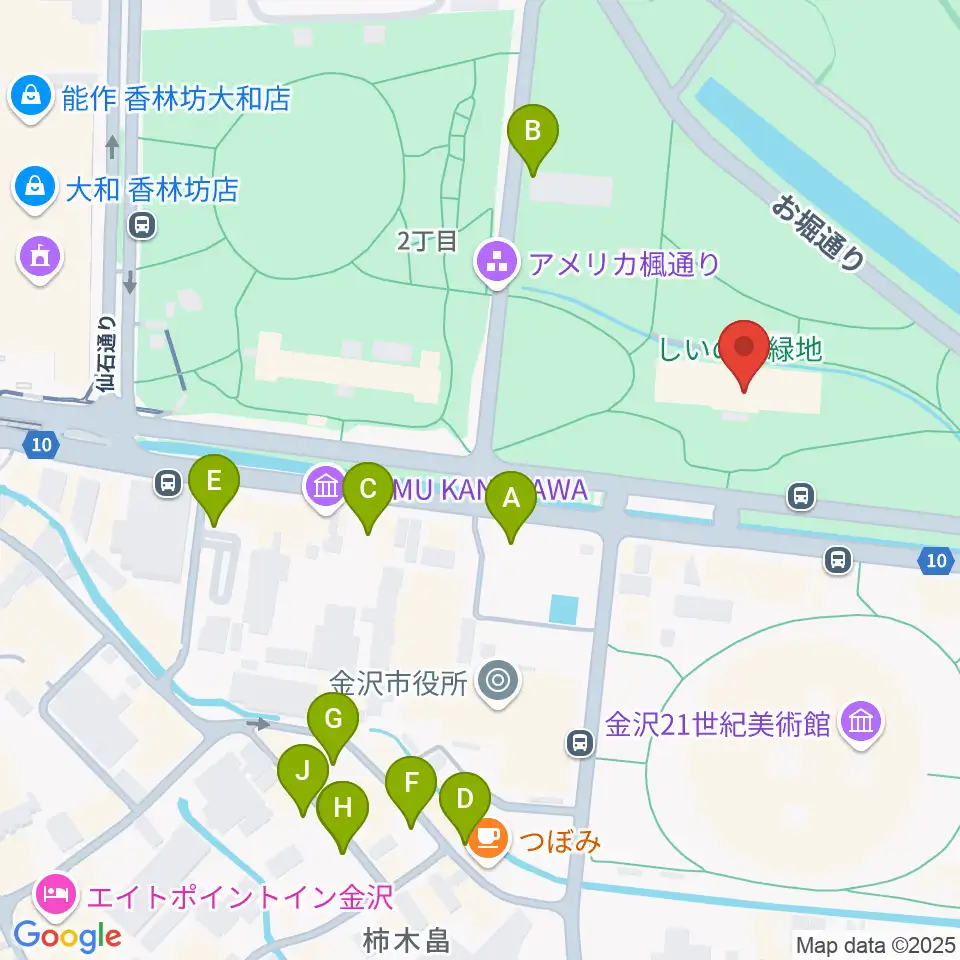 しいのき迎賓館周辺の駐車場・コインパーキング一覧地図