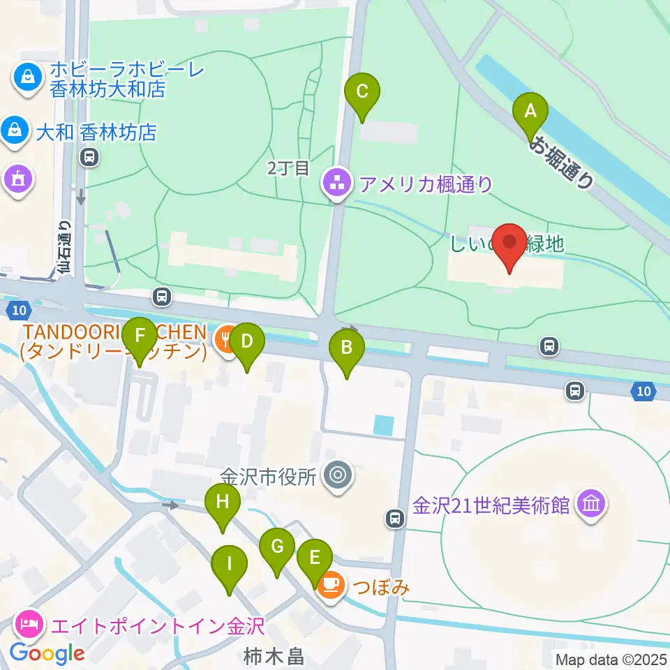 しいのき迎賓館周辺の駐車場・コインパーキング一覧地図