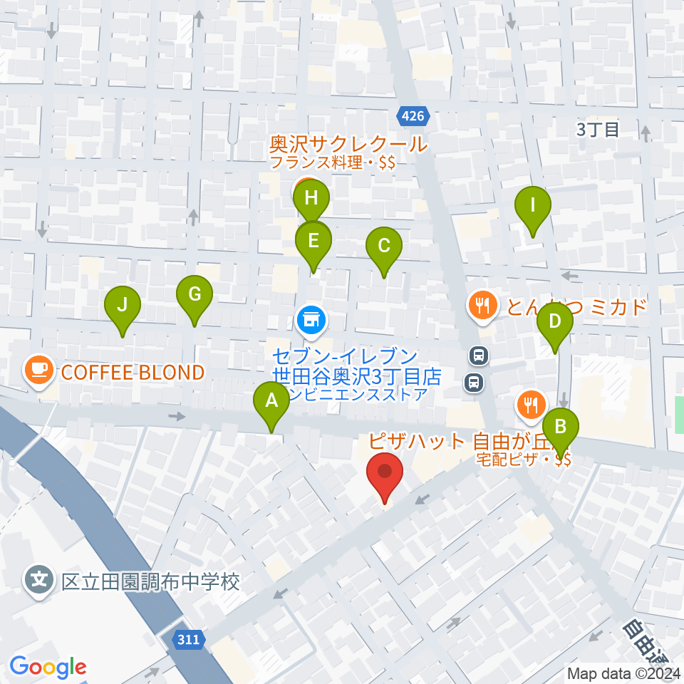 田園調布リトルジャイアント周辺の駐車場・コインパーキング一覧地図