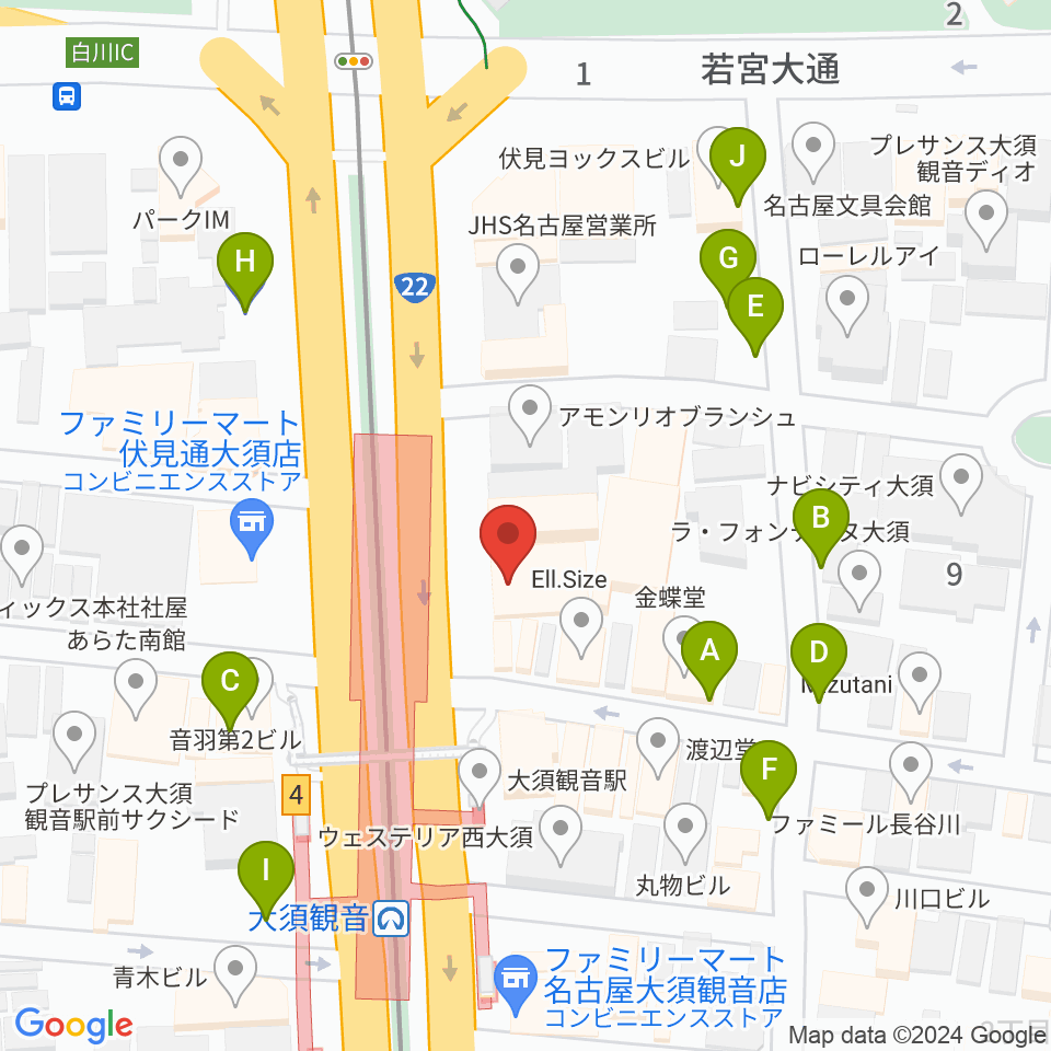 名古屋エレクトリックレディランド周辺の駐車場・コインパーキング一覧地図