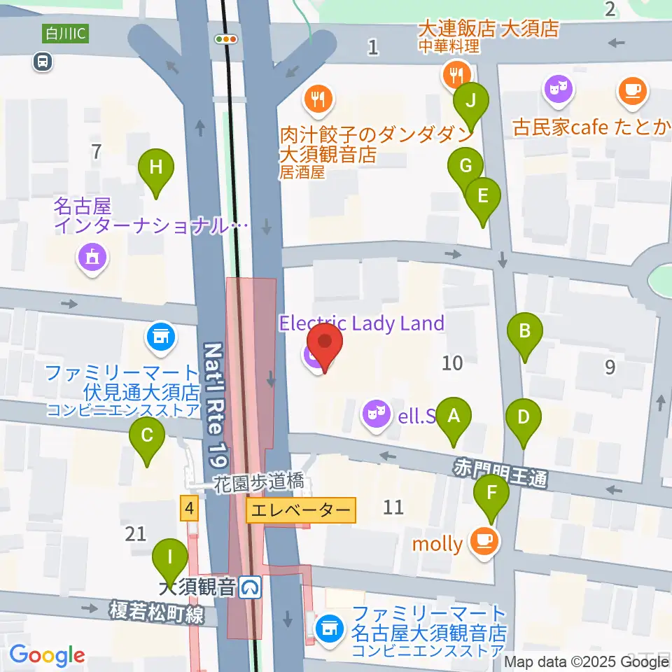 名古屋エレクトリックレディランド周辺の駐車場・コインパーキング一覧地図