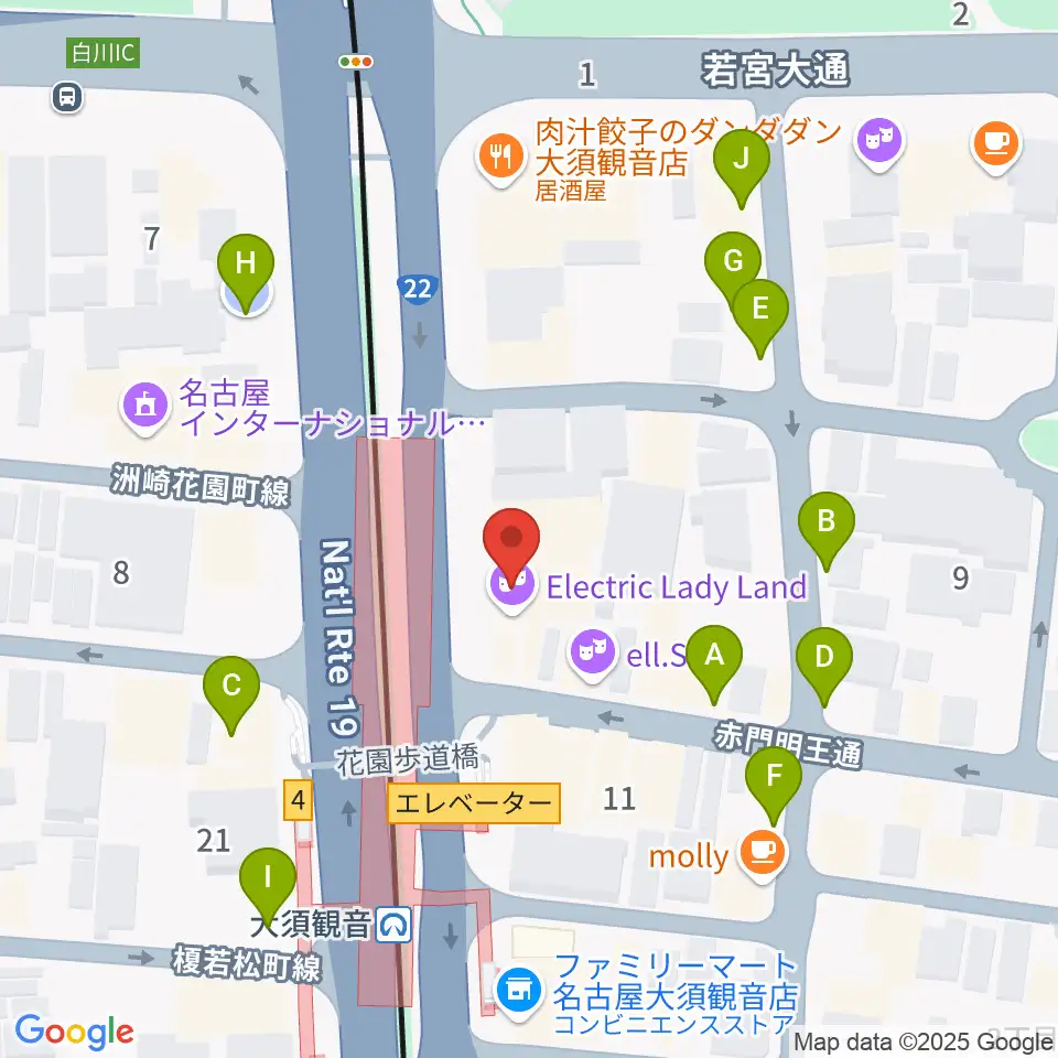 名古屋エレクトリックレディランド周辺の駐車場・コインパーキング一覧地図