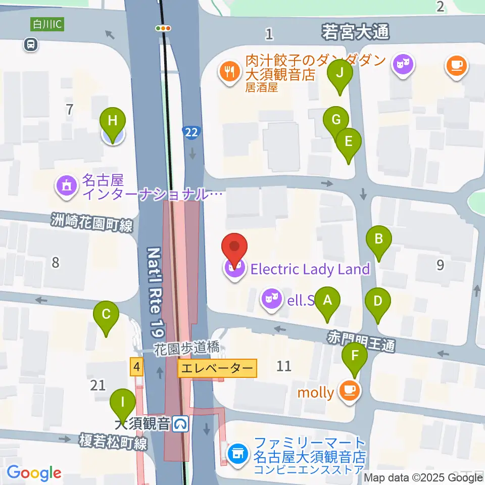 名古屋エレクトリックレディランド周辺の駐車場・コインパーキング一覧地図