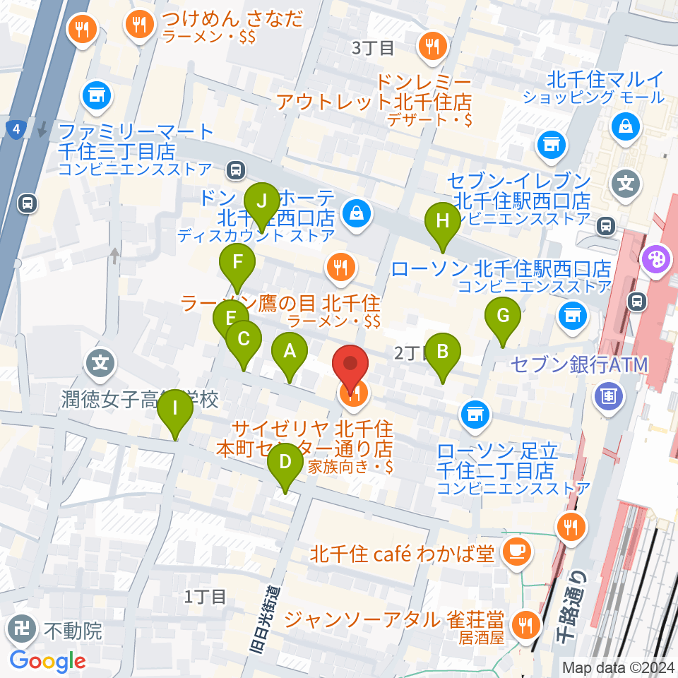 北千住Cub周辺の駐車場・コインパーキング一覧地図