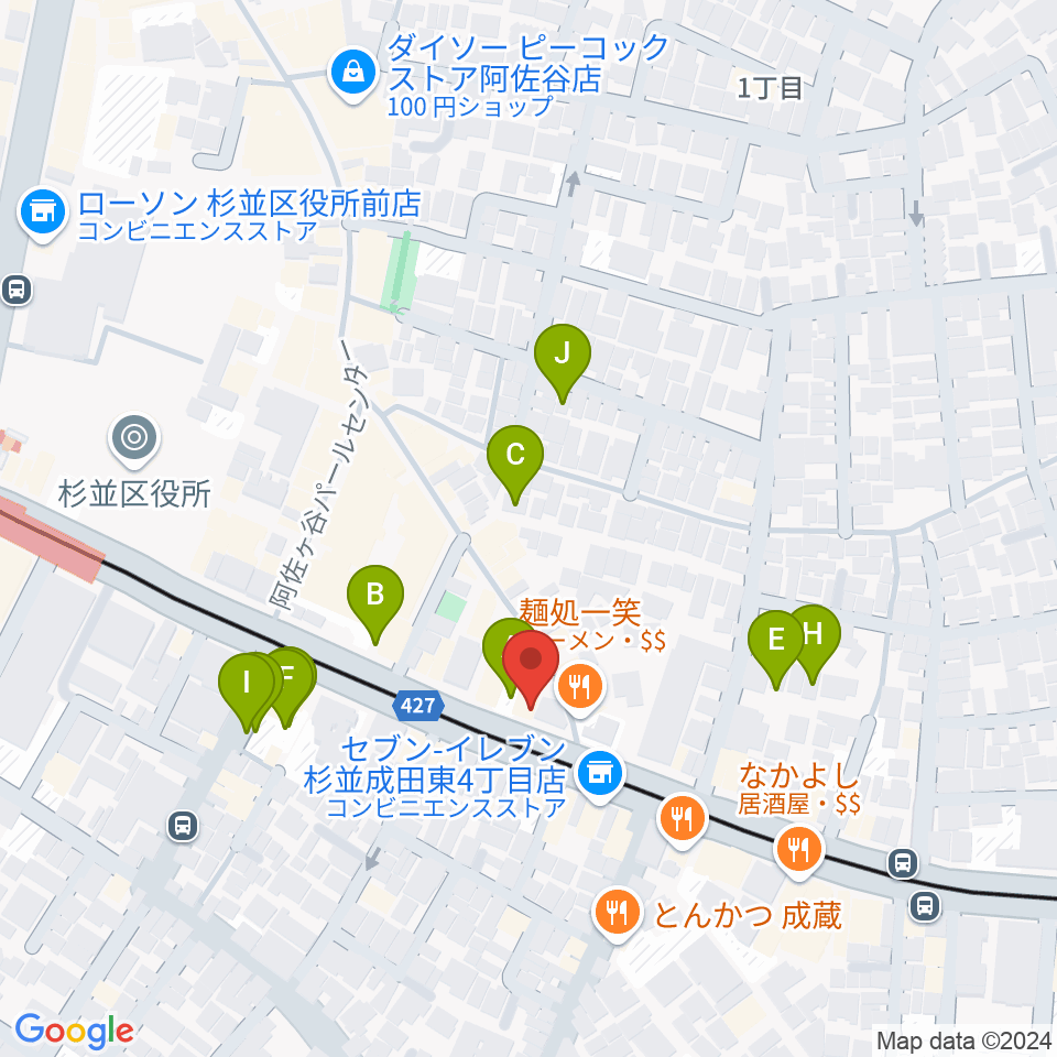 ニュースター楽器 阿佐ヶ谷センター周辺の駐車場・コインパーキング一覧地図