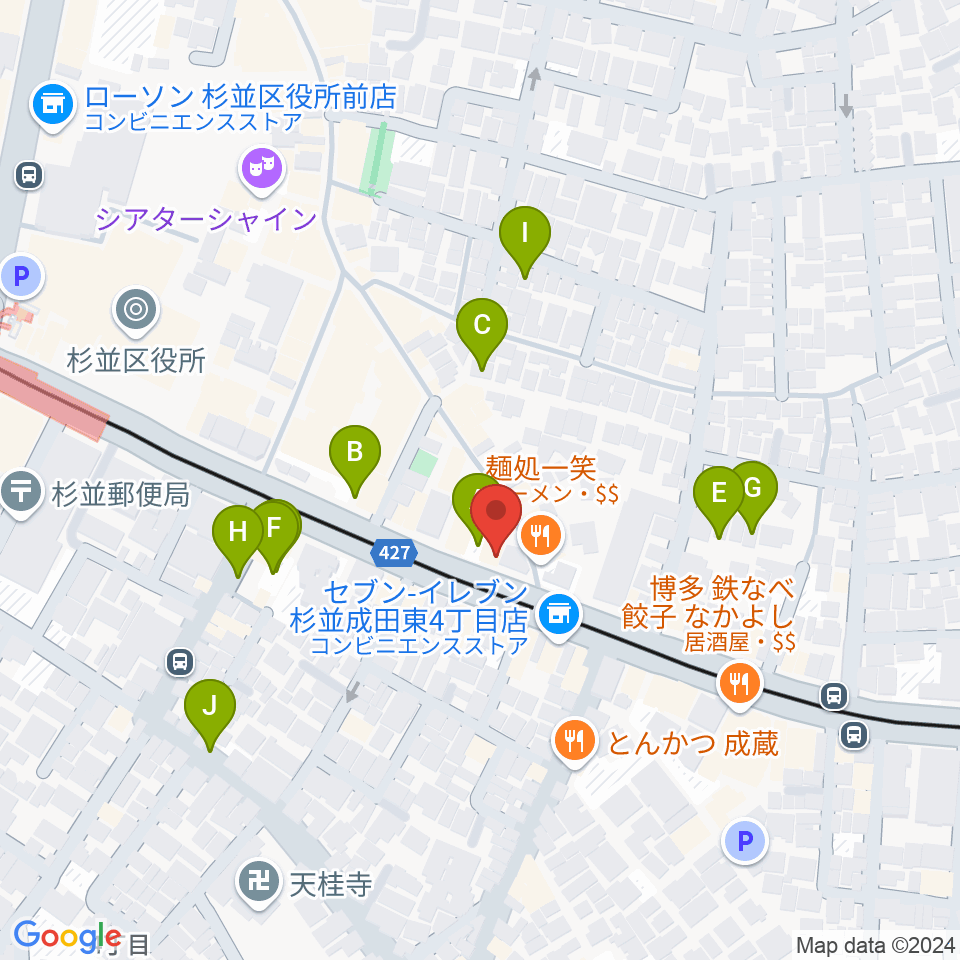 ニュースター楽器 阿佐ヶ谷センター周辺の駐車場・コインパーキング一覧地図