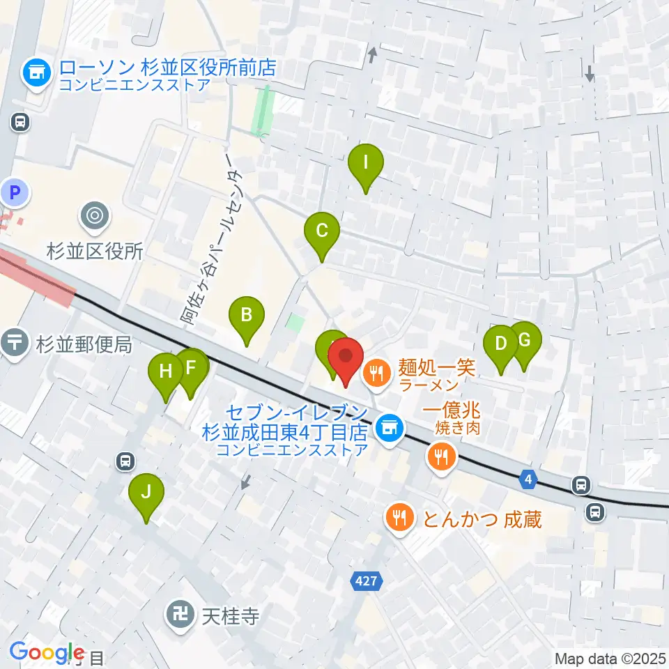 ニュースター楽器 阿佐ヶ谷センター周辺の駐車場・コインパーキング一覧地図