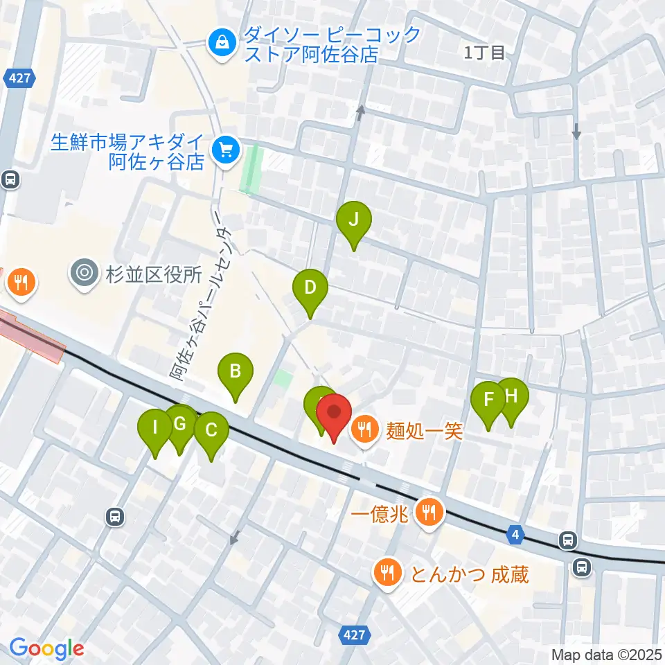 ニュースター楽器 阿佐ヶ谷センター周辺の駐車場・コインパーキング一覧地図