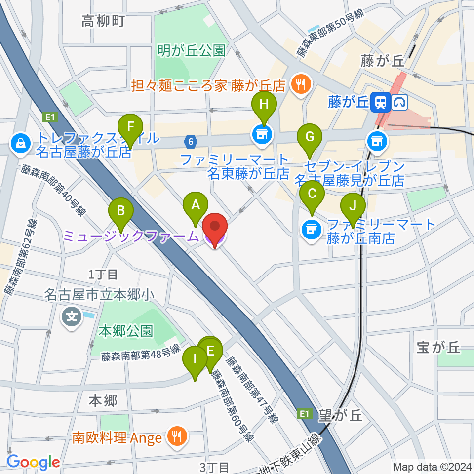 名古屋ミュージックファーム周辺の駐車場・コインパーキング一覧地図