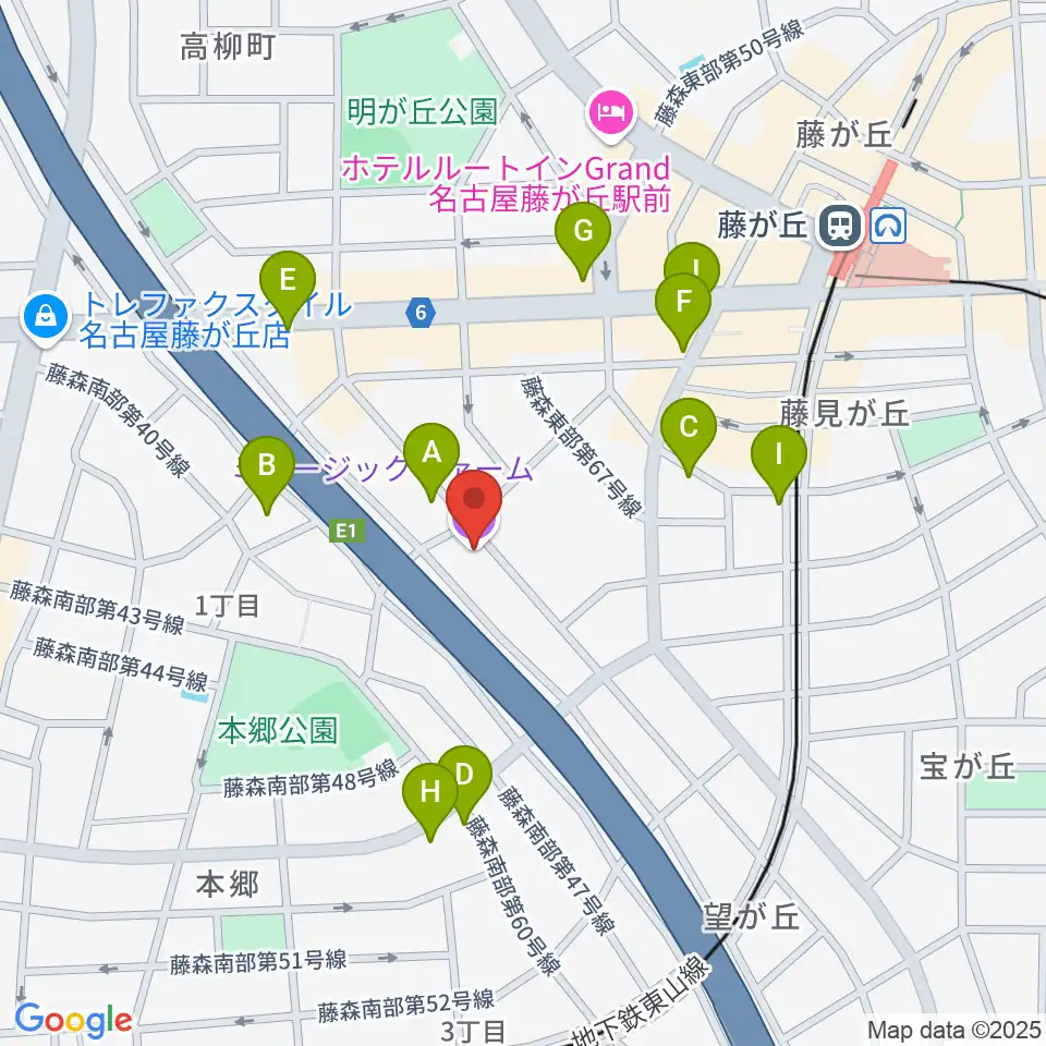 名古屋ミュージックファーム周辺の駐車場・コインパーキング一覧地図