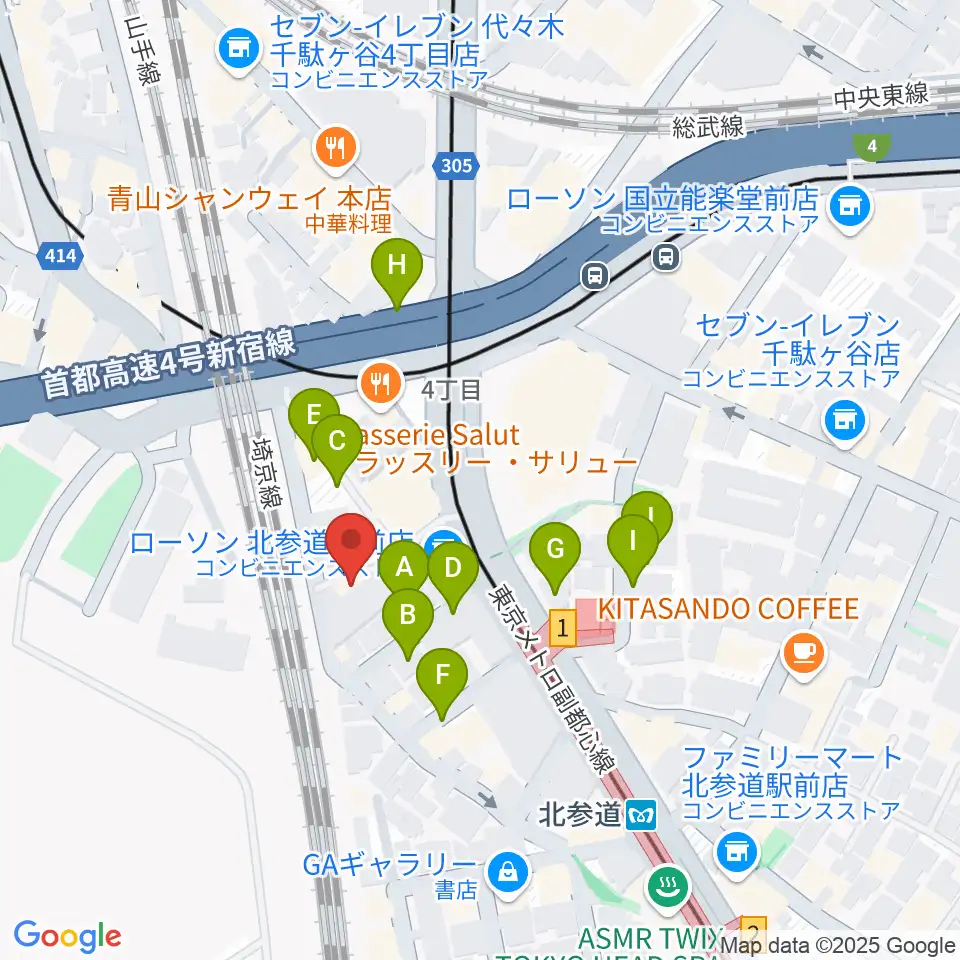 GRAPES北参道周辺の駐車場・コインパーキング一覧地図