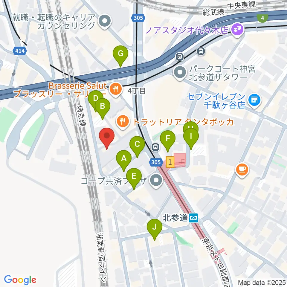 GRAPES北参道周辺の駐車場・コインパーキング一覧地図