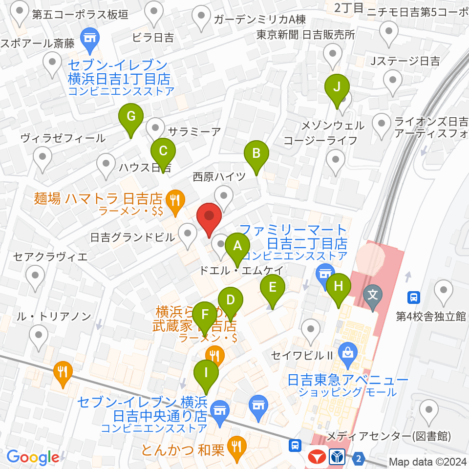 日吉Wonder Wall Yokohama周辺の駐車場・コインパーキング一覧地図