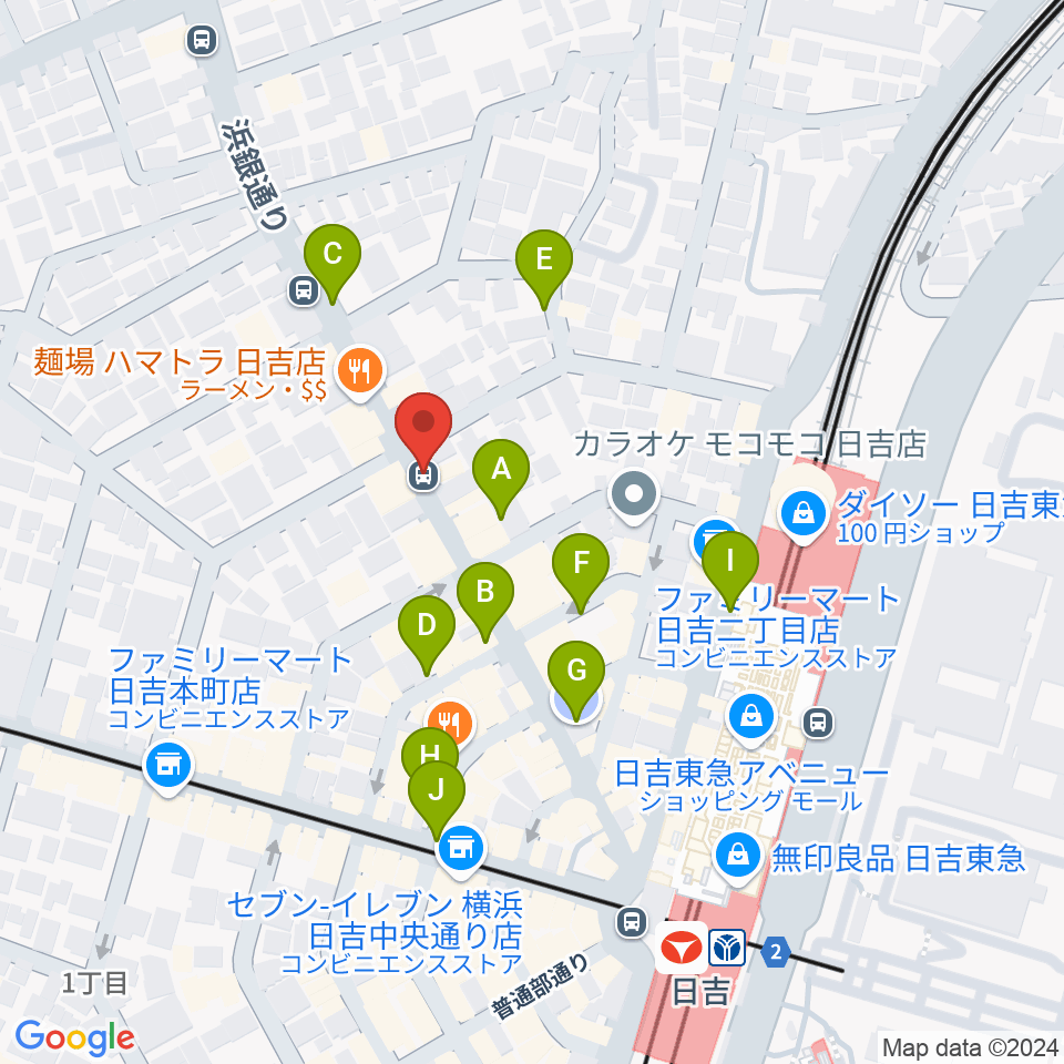 日吉ワンダーウォール周辺の駐車場・コインパーキング一覧地図