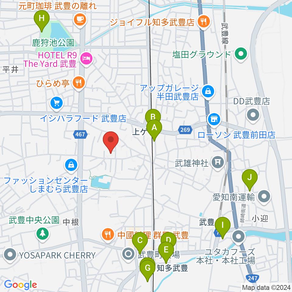 ガレージエス周辺の駐車場・コインパーキング一覧地図