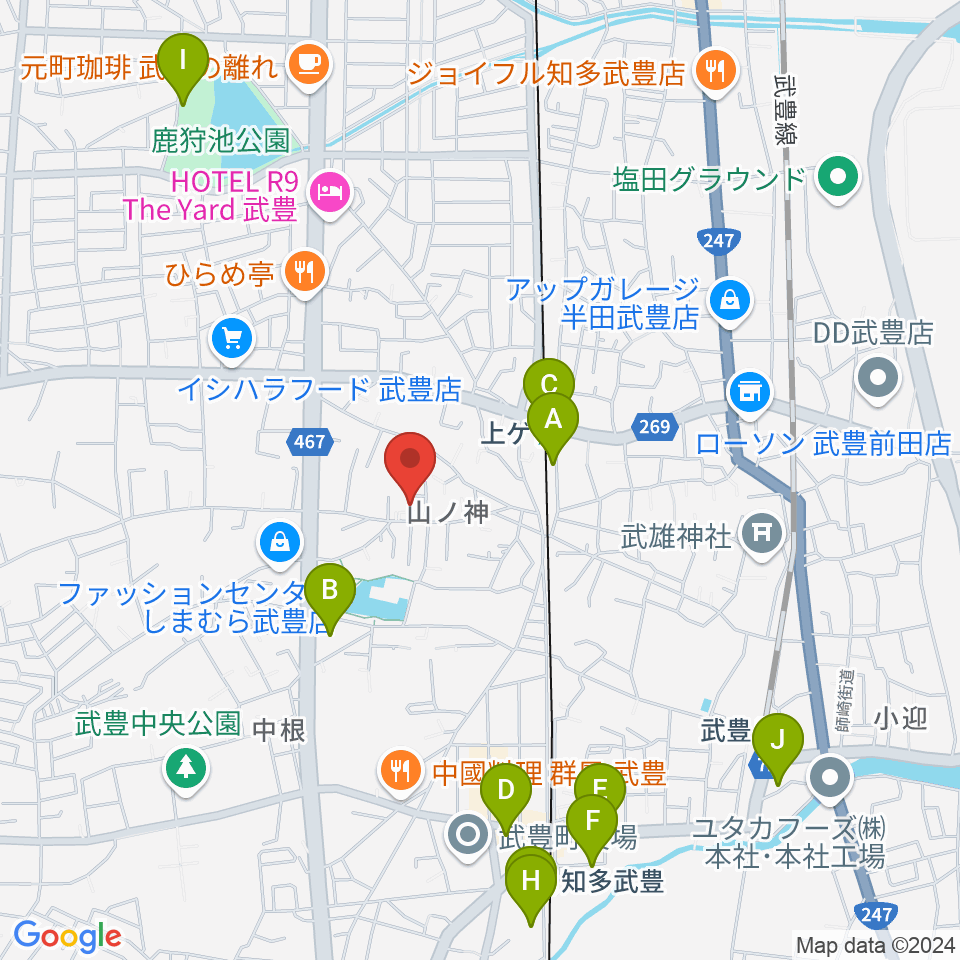 ガレージエス周辺の駐車場・コインパーキング一覧地図