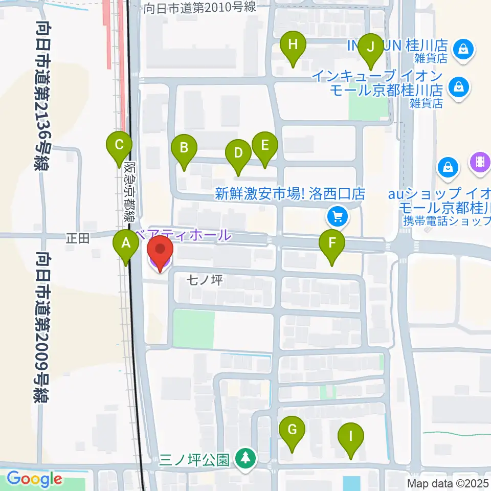 桂川ベアティホール周辺の駐車場・コインパーキング一覧地図