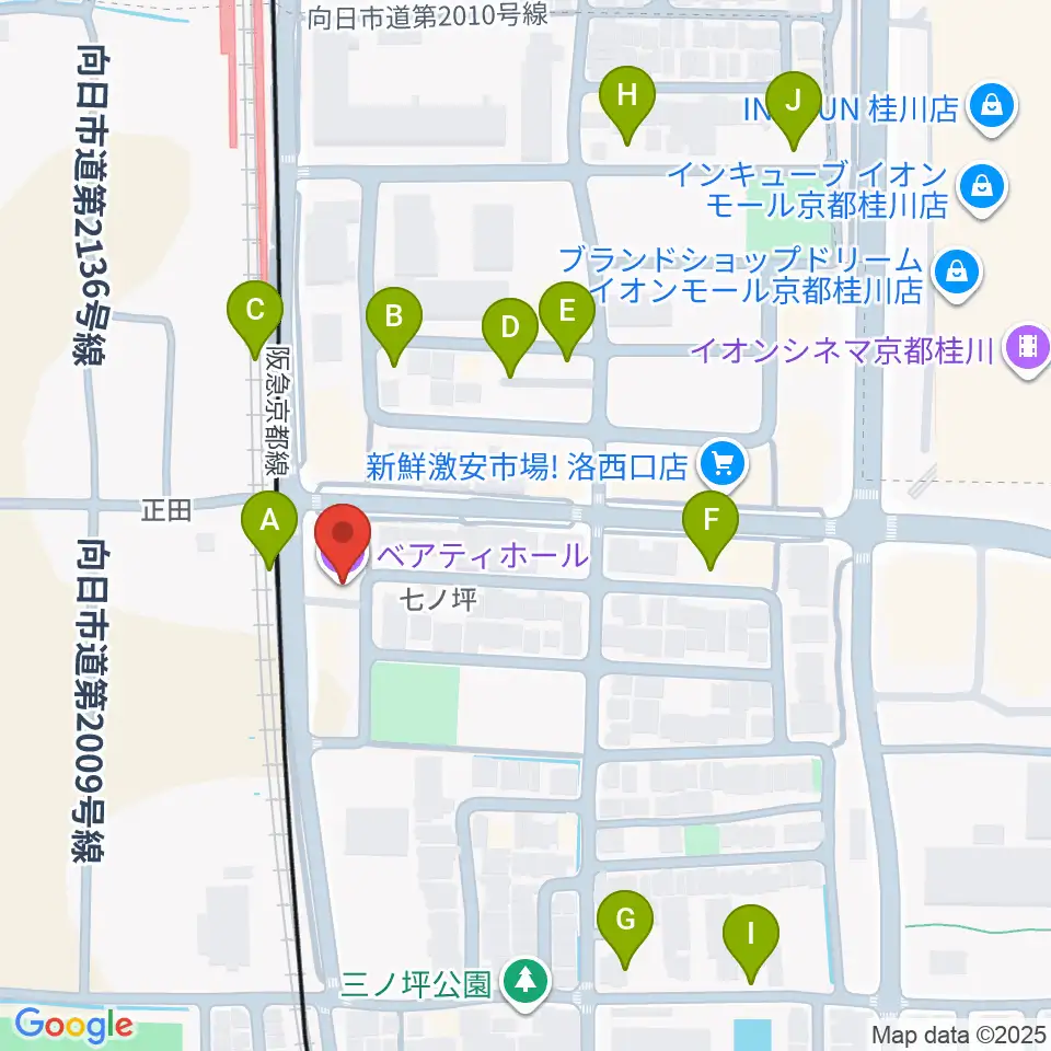 桂川ベアティホール周辺の駐車場・コインパーキング一覧地図