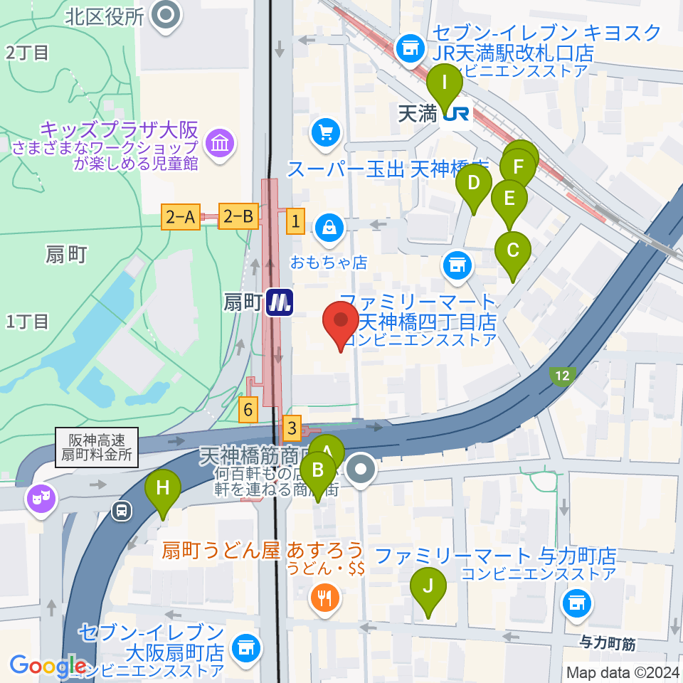 扇町para-dice周辺の駐車場・コインパーキング一覧地図