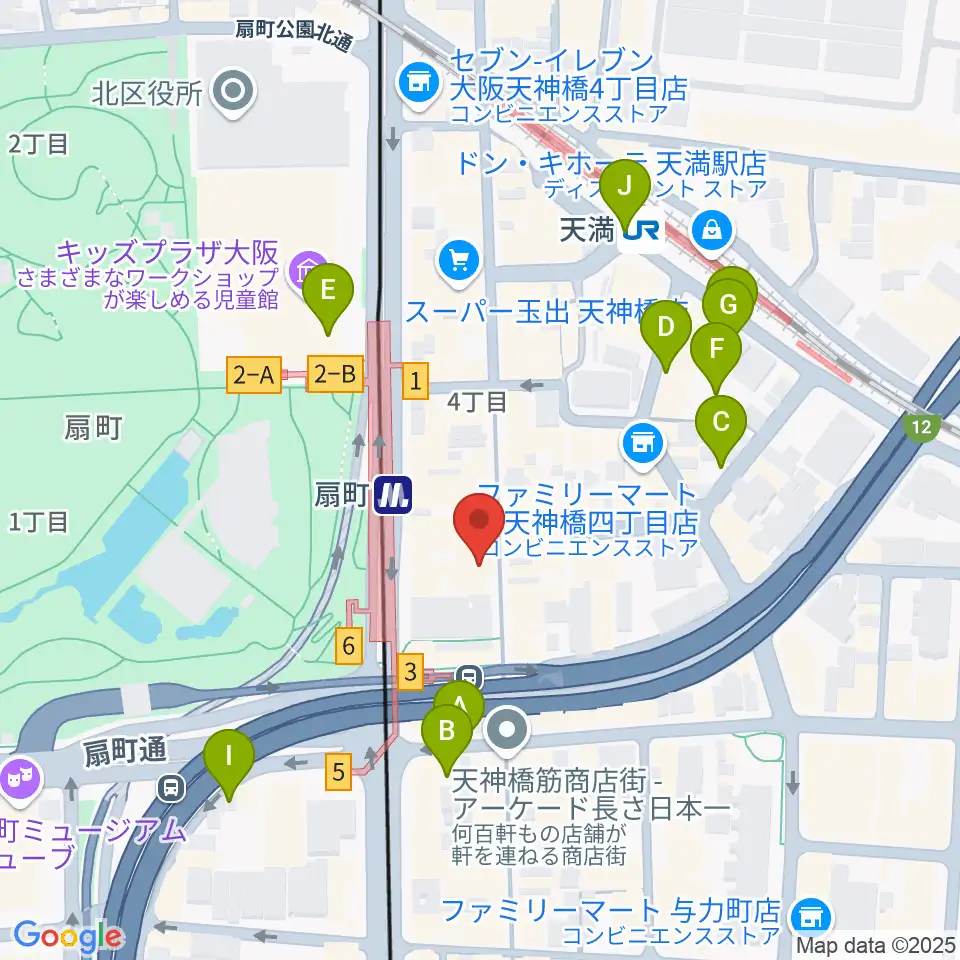 扇町para-dice周辺の駐車場・コインパーキング一覧地図