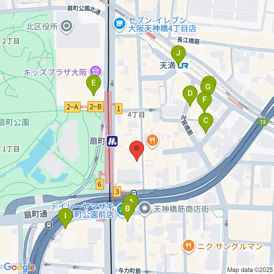 扇町para-dice周辺の駐車場・コインパーキング一覧地図