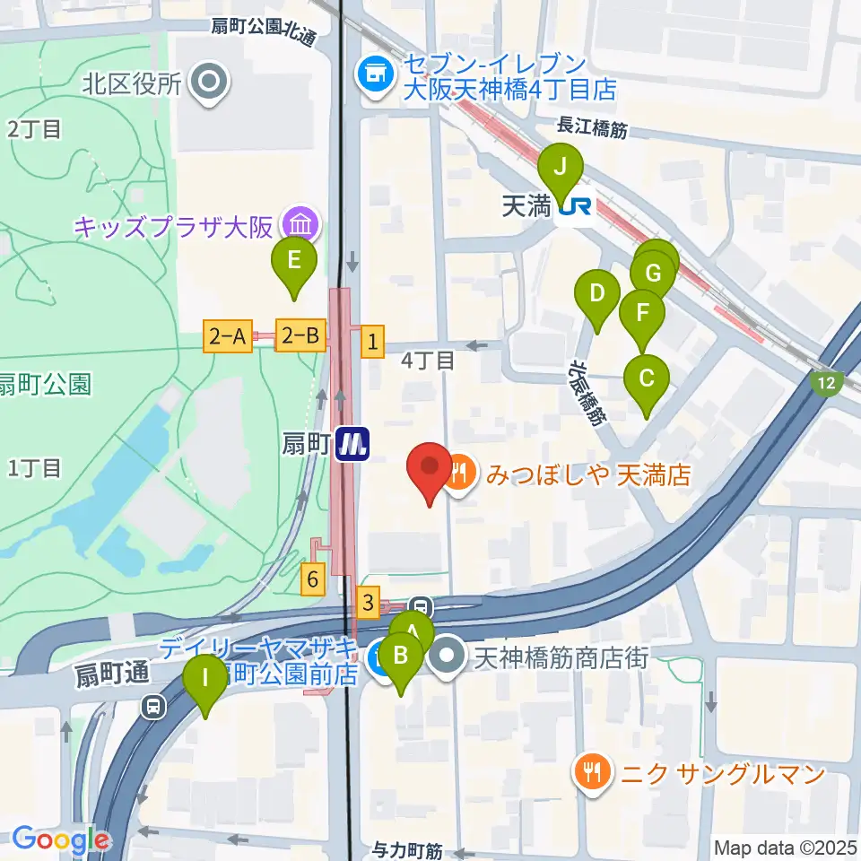 扇町para-dice周辺の駐車場・コインパーキング一覧地図