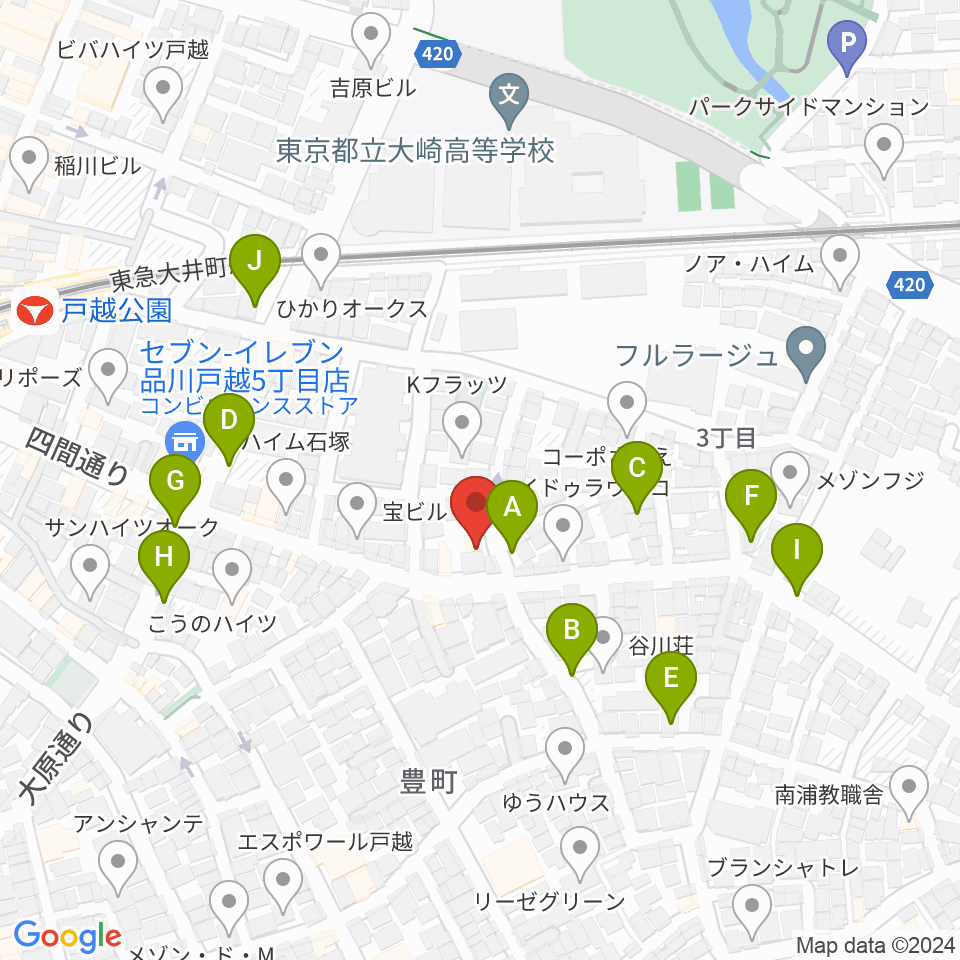 Crunch Studio周辺の駐車場・コインパーキング一覧地図