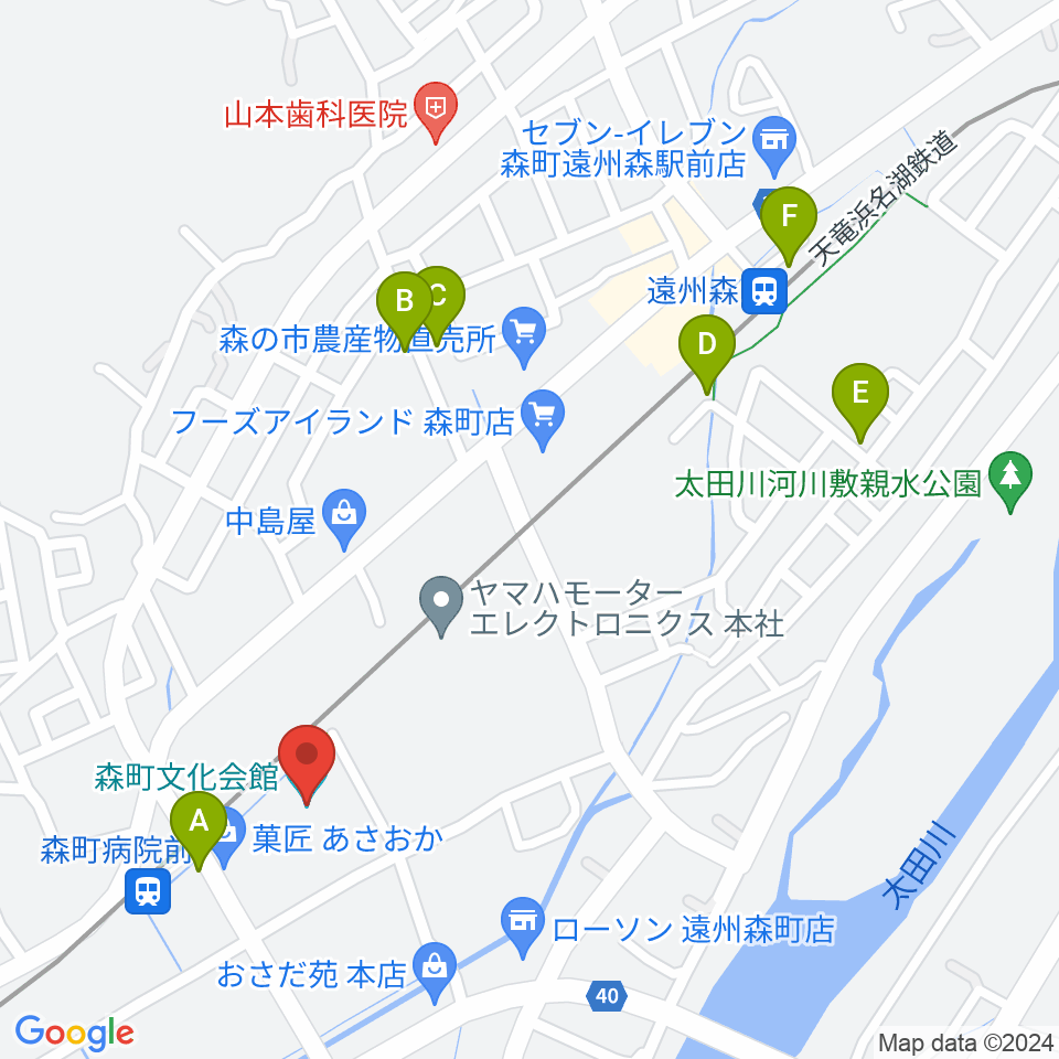 森町文化会館ミキホール周辺の駐車場・コインパーキング一覧地図