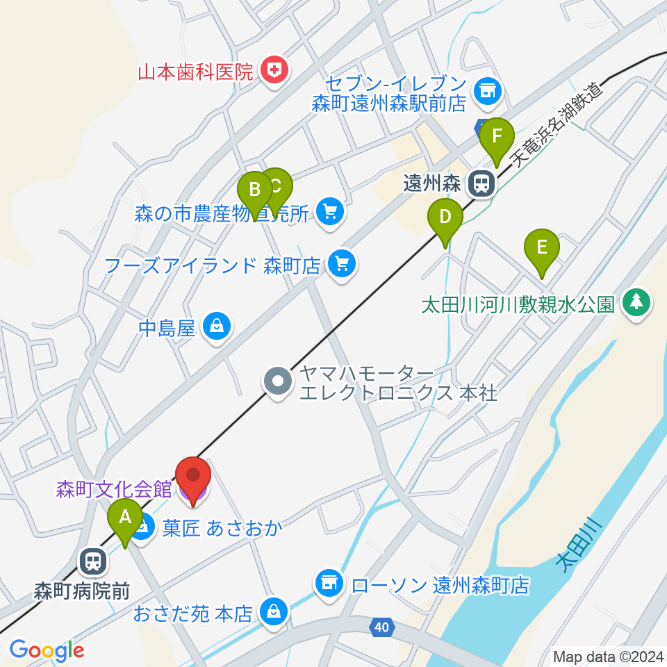 森町文化会館ミキホール周辺の駐車場・コインパーキング一覧地図