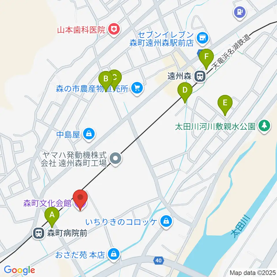 森町文化会館ミキホール周辺の駐車場・コインパーキング一覧地図