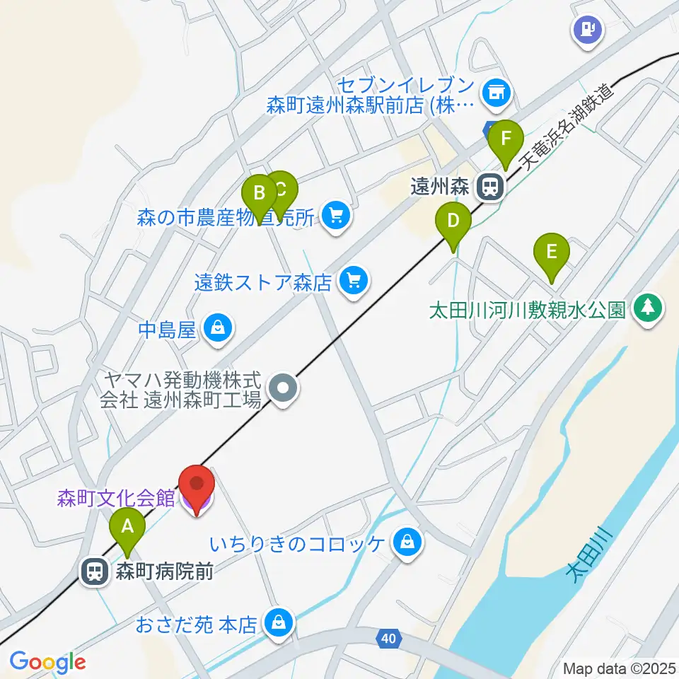 森町文化会館ミキホール周辺の駐車場・コインパーキング一覧地図