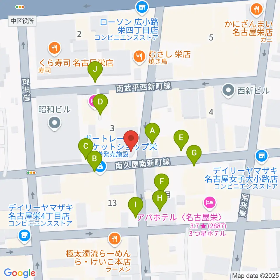 名古屋栄TIGHT ROPE周辺の駐車場・コインパーキング一覧地図