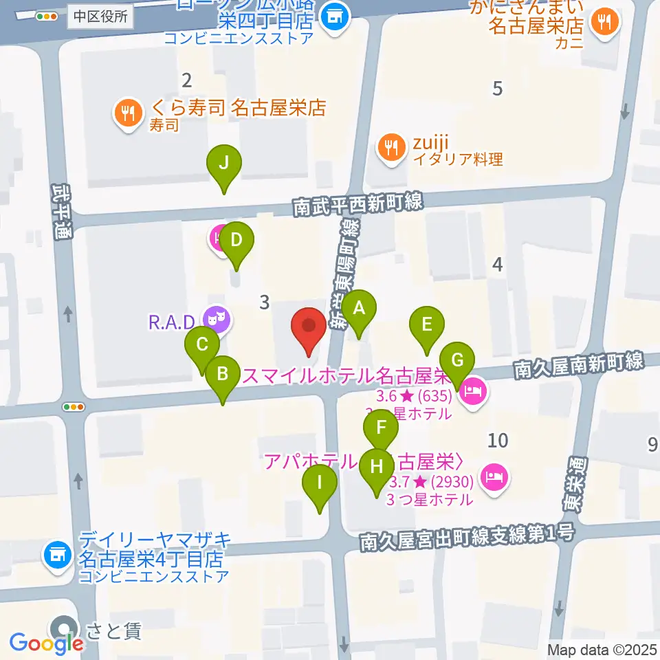 名古屋栄TIGHT ROPE周辺の駐車場・コインパーキング一覧地図