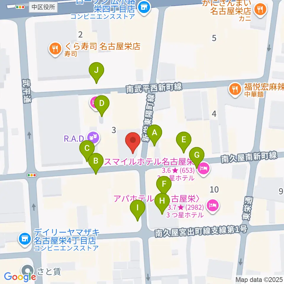 名古屋栄TIGHT ROPE周辺の駐車場・コインパーキング一覧地図