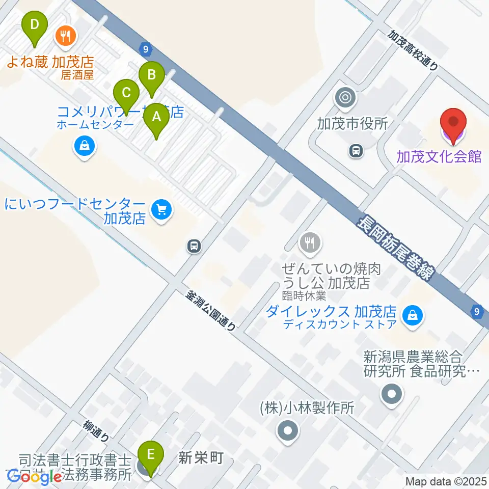 加茂文化会館周辺の駐車場・コインパーキング一覧地図