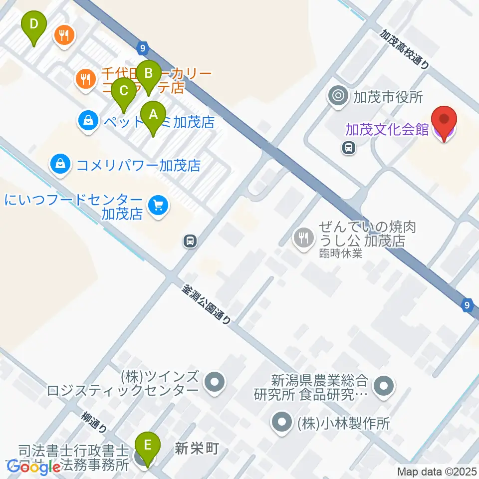 加茂文化会館周辺の駐車場・コインパーキング一覧地図