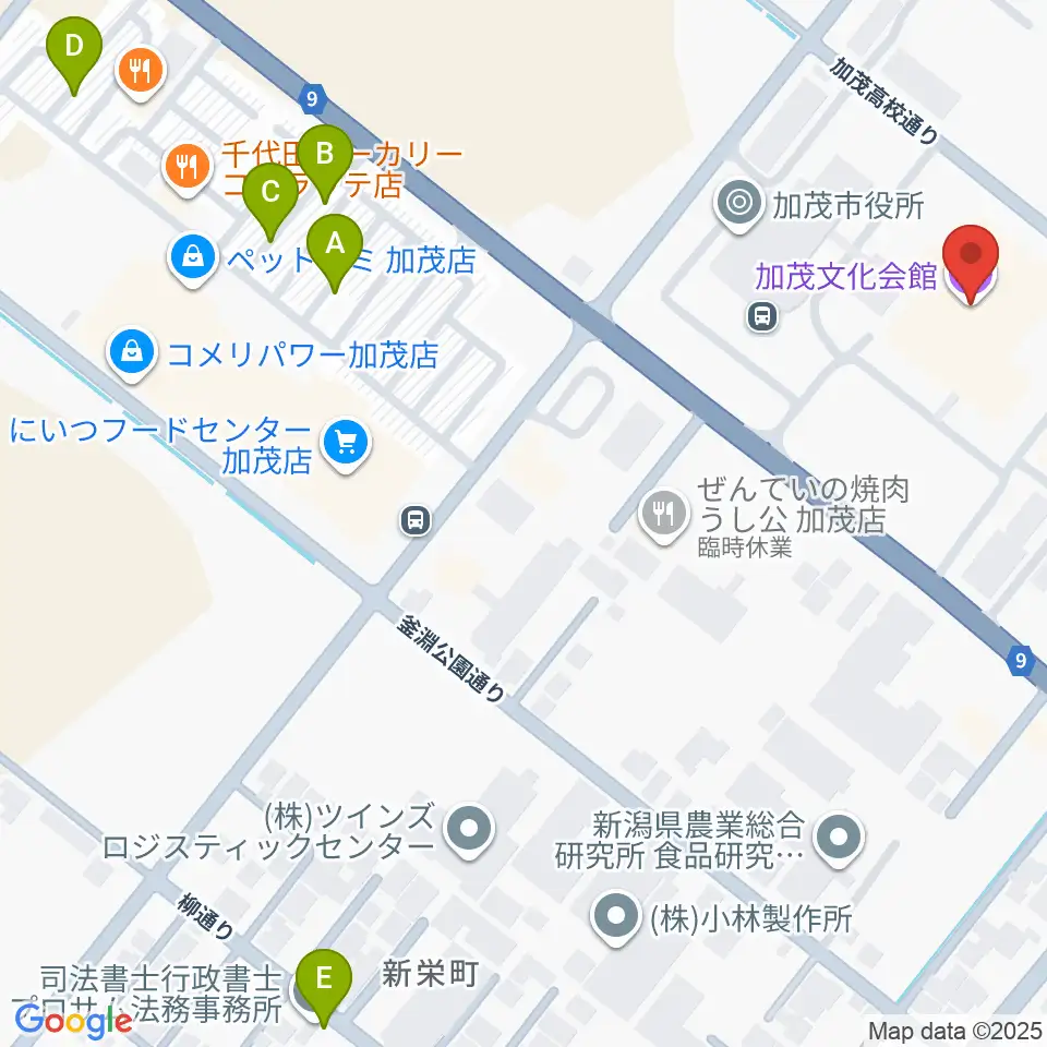加茂文化会館周辺の駐車場・コインパーキング一覧地図