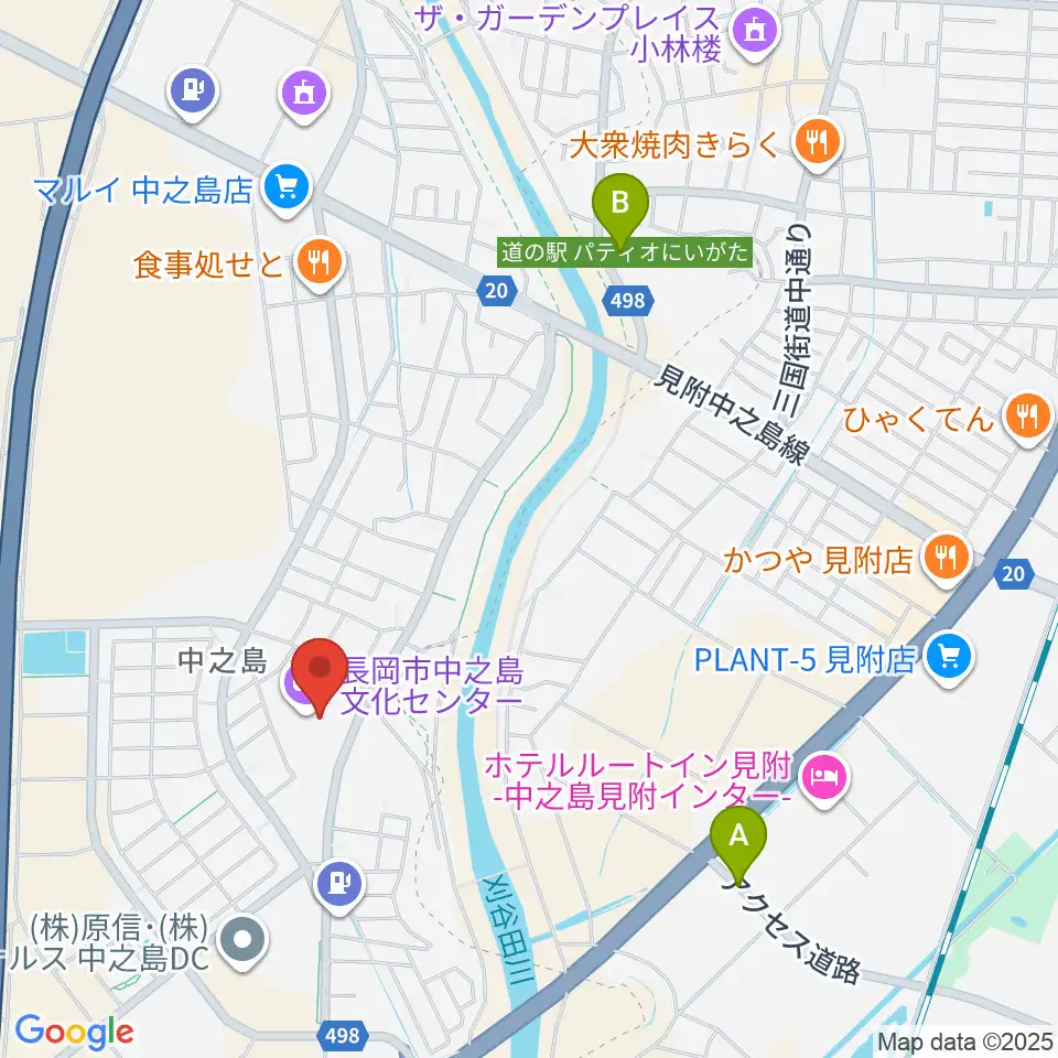 長岡市中之島文化センター周辺の駐車場・コインパーキング一覧地図