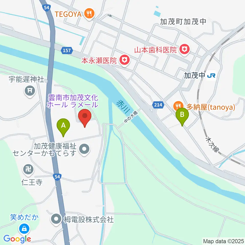 雲南市加茂文化ホール ラメール周辺の駐車場・コインパーキング一覧地図