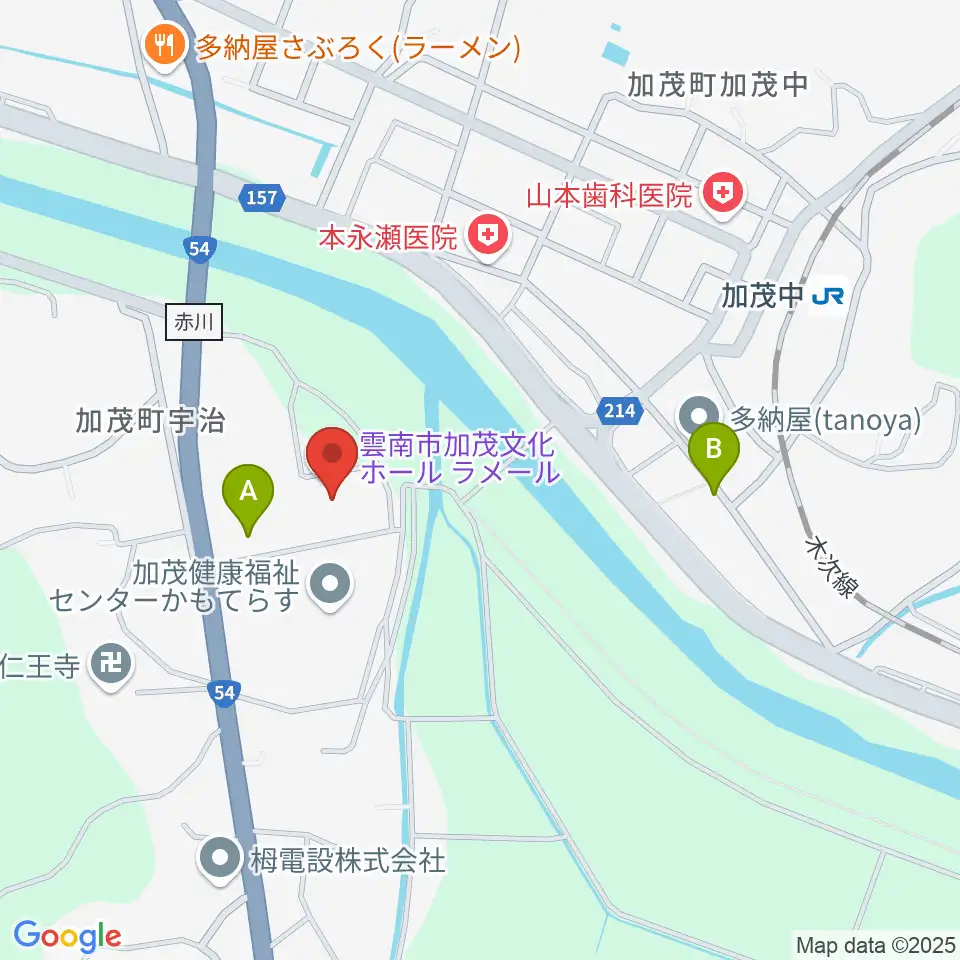 雲南市加茂文化ホール ラメール周辺の駐車場・コインパーキング一覧地図