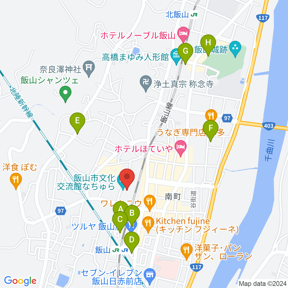 飯山市文化交流館なちゅら周辺の駐車場・コインパーキング一覧地図