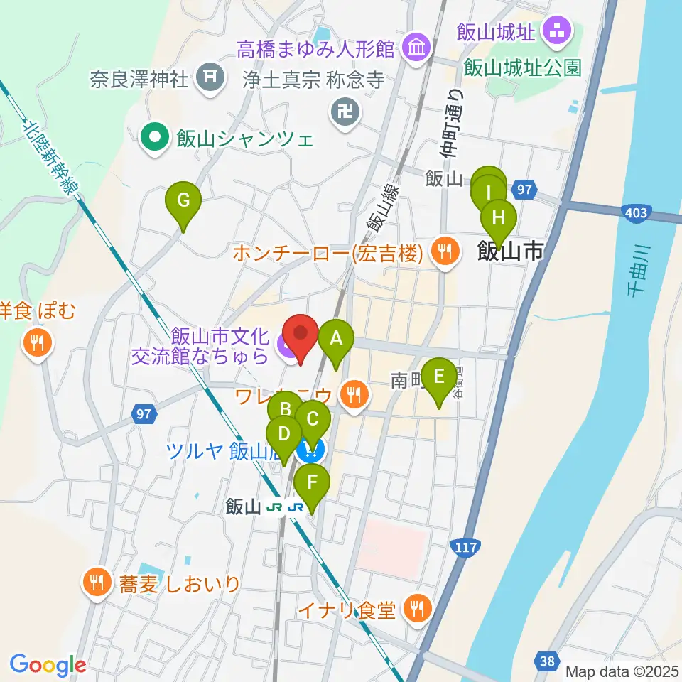 飯山市文化交流館なちゅら周辺の駐車場・コインパーキング一覧地図