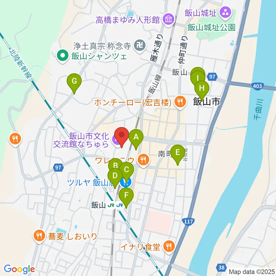 飯山市文化交流館なちゅら周辺の駐車場・コインパーキング一覧地図